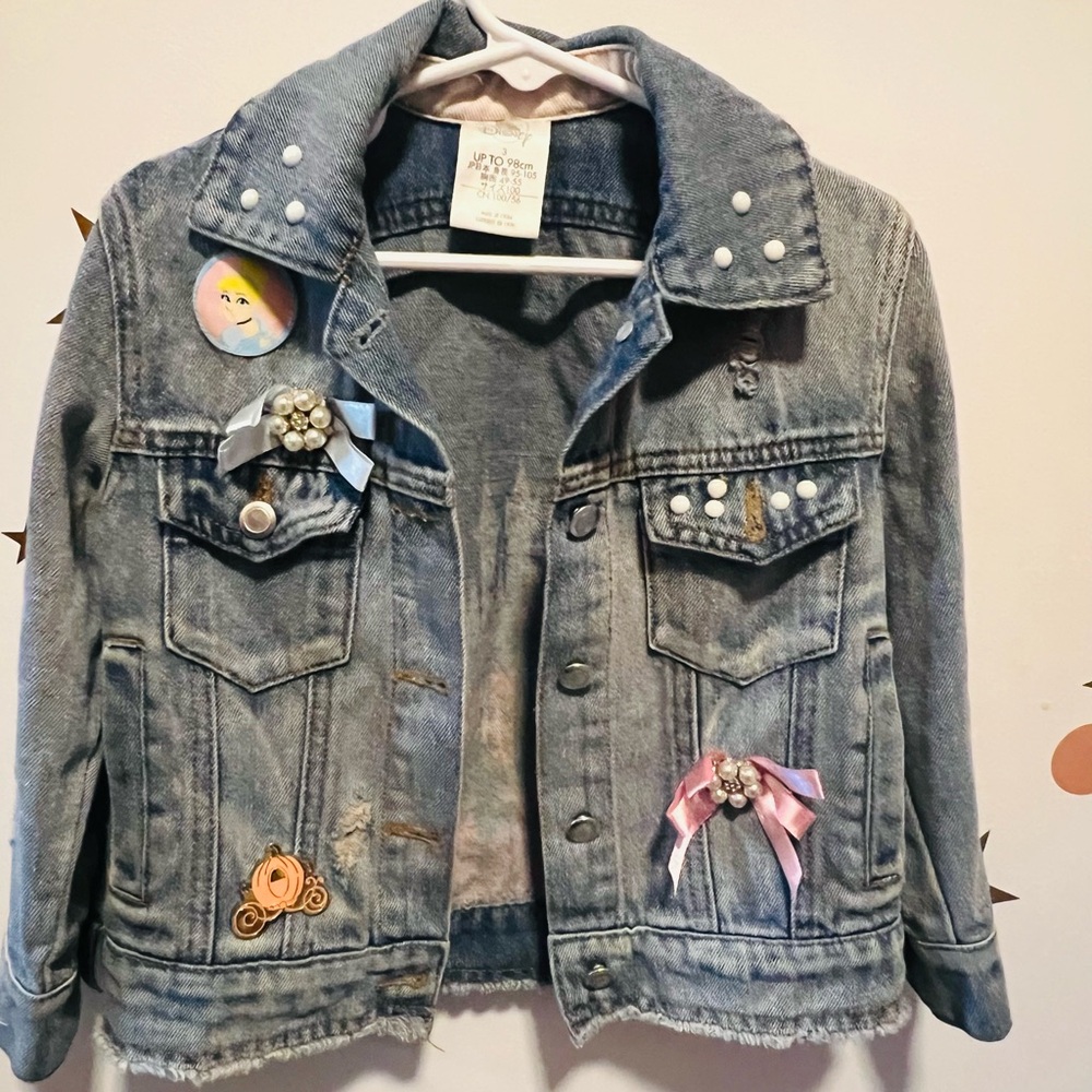 Girl’s Disney Blue Jean Castle Jacket with Embellishments